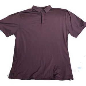 01.ALGO Performance Long Sleeve Polo Shirt UPF 40 Moisture Wicking Red Sz 2XL